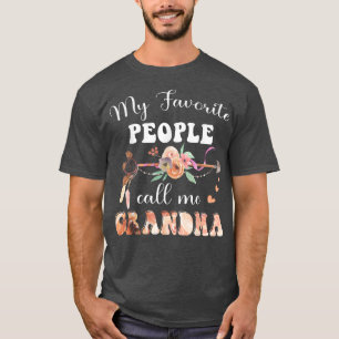 Camiseta Mi Gente Favorita Me Llama Abuela Mujeres Floral G