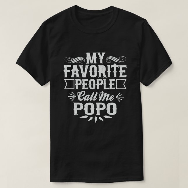 Camiseta Mi Gente Favorita Me Llama Abuelo Gracioso Popo (Diseño del anverso)