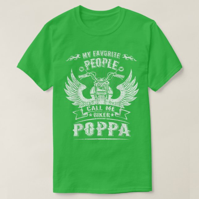 Camiseta Mi Gente Favorita Me Llama Biker Poppa Abuelo Mot (Diseño del anverso)