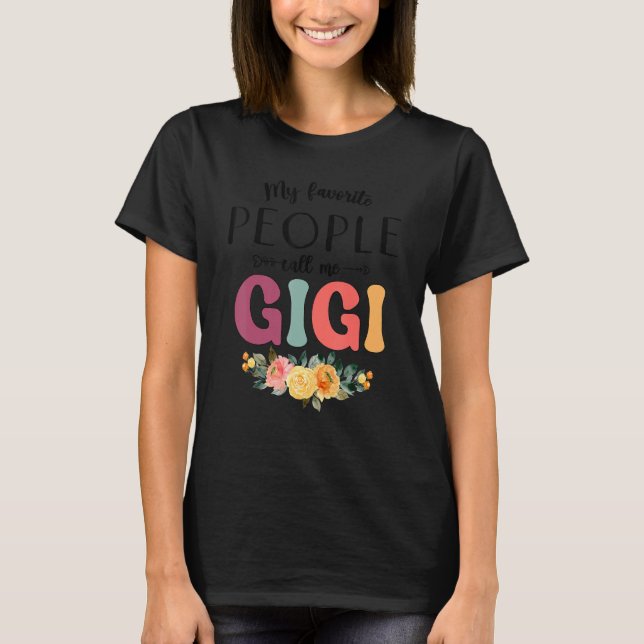 Camiseta Mi gente favorita me llama Gigi Women Flower Grand (Anverso)