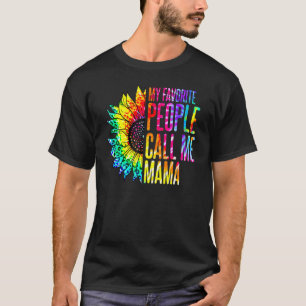 Camiseta Mi Gente Favorita Me Llama Mama Sunflower Tye