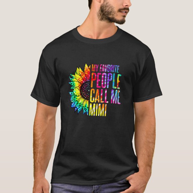 Camiseta Mi Gente Favorita Me Llama Mimi Abuela Girasol (Anverso)