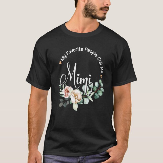Camiseta Mi gente favorita me llama Mimi Women Floral Grand (Anverso)