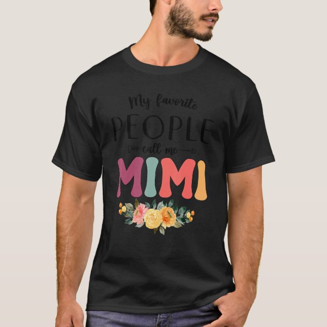 Camiseta Mi gente favorita me llama Mimi Women Flower Grand (Anverso)