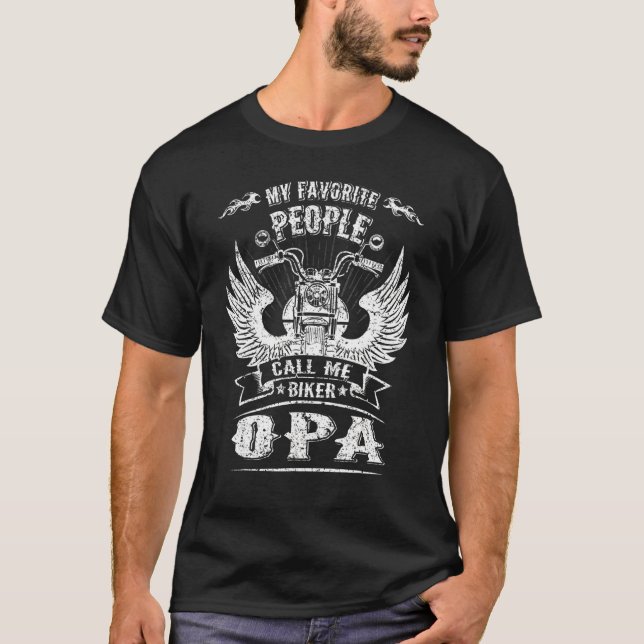 Camiseta Mi gente favorita me llama motocicleta Opa Abuelo (Anverso)
