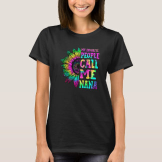 Camiseta Mi Gente Favorita Me Llama Nana Sunflower Tie Dye