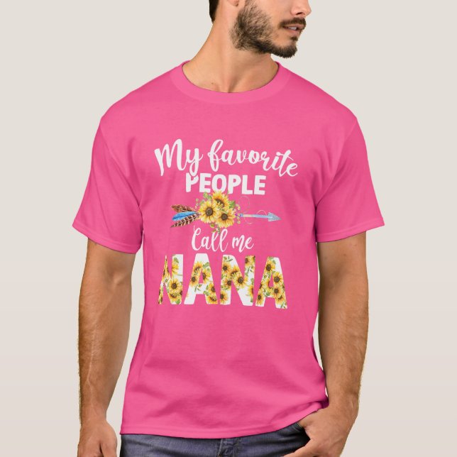 Camiseta Mi gente favorita me llama Nana Women Floral Grand (Anverso)