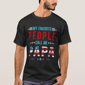 Camiseta Mi Gente Favorita Me Llama Papa Patriota Bandera E