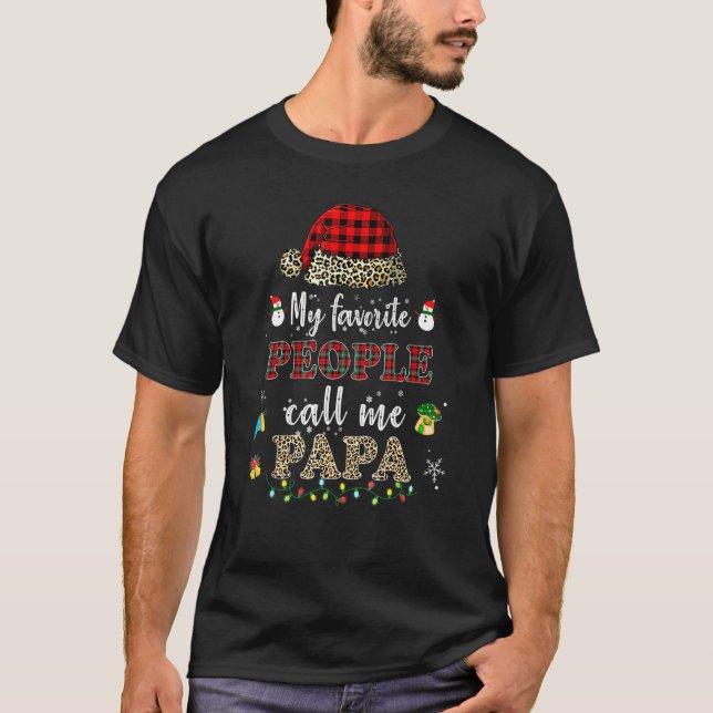 Camiseta Mi gente favorita me llama Papa Santa Hat Red Plai (Anverso)