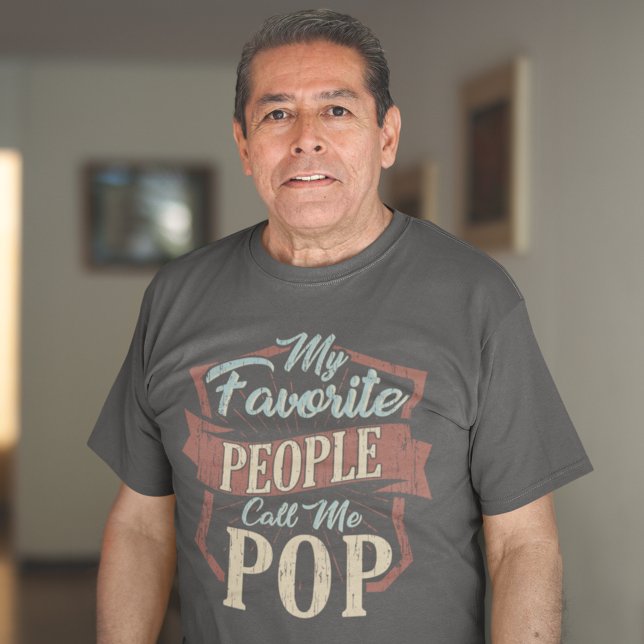 Camiseta Mi gente favorita me llama Personalizado del Día d (Favorite People Call Me Pops Grandpa T-Shirt)