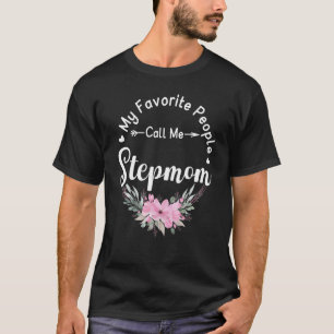 Camiseta Mi Gente Favorita Me Llama Stepmom Floral Femenino