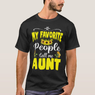 Camiseta Mi Gente Favorita Me Llama Tía Cute Sunflower Mot