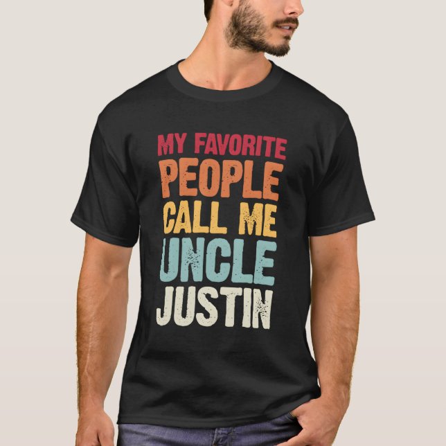 Camiseta Mi Gente Favorita Me Llama Tío Justin Personaliza (Anverso)