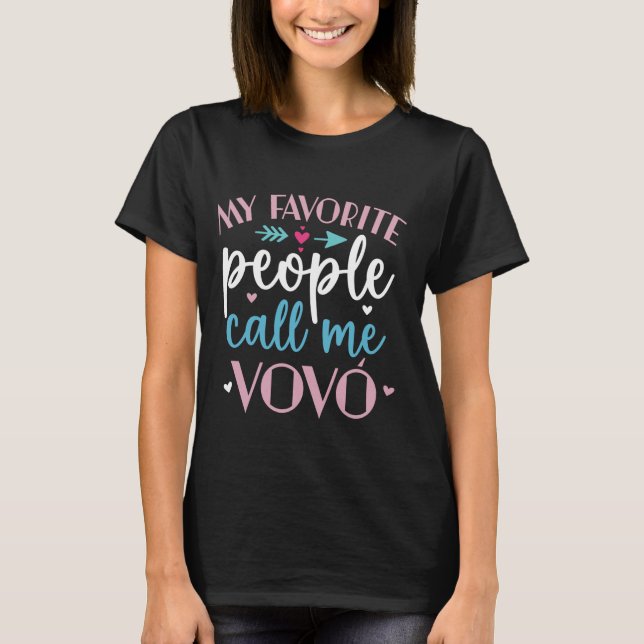 Camiseta Mi gente favorita me llama vovo Fun Abuela Hu (Anverso)