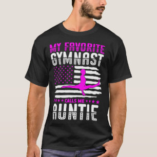 Camiseta Mi gimnasta favorita me llama tía Gymna de bandera