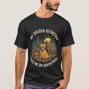 Camiseta Mi Golden Retriever Me Lleva A Aventuras De Campin