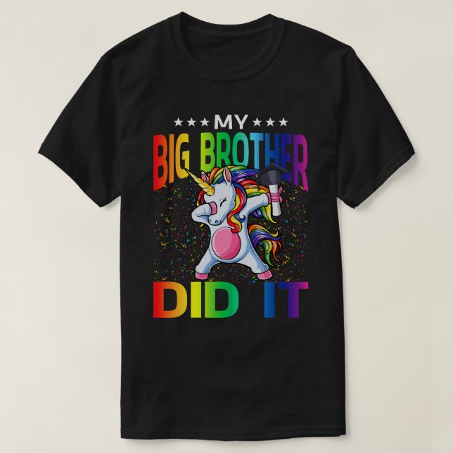 Camiseta Mi Gran Hermano Se Graduó Unicornio (Diseño del anverso)