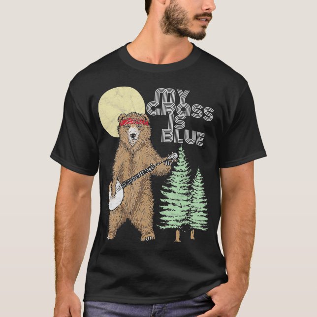 Camiseta Mi Grasa Es Graciosa La Montaña Del Oso Banjo Azul (Anverso)