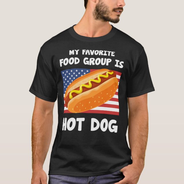 Camiseta Mi grupo de comida favorita es Perro caliente dise (Anverso)