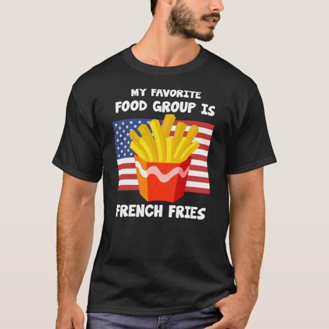 Camiseta Mi grupo de comida favorita Fries Franceses Bander (Anverso)