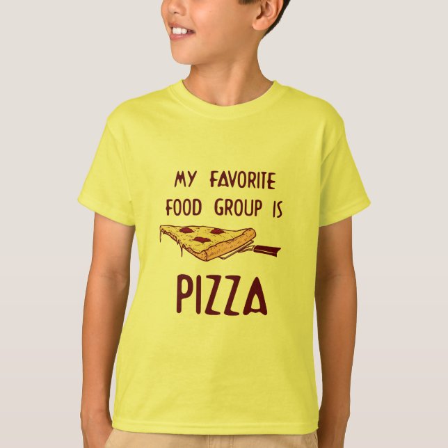 Camiseta Mi grupo favorito de comida es la pizza (Anverso)