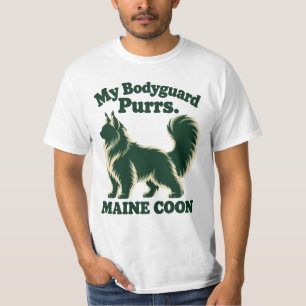 Camiseta Mi guardaespaldas ronronea arte retro de Maine Coo