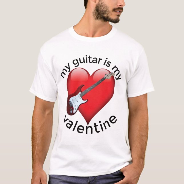 Camiseta Mi guitarra es mi San Valentín (Anverso)