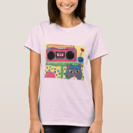 Camiseta Mi habitación Boombox Chica Cat Folk Art Cute Adol