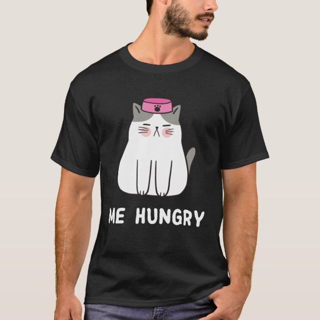 Camiseta Mi hambriento gato quiere comida (Anverso)