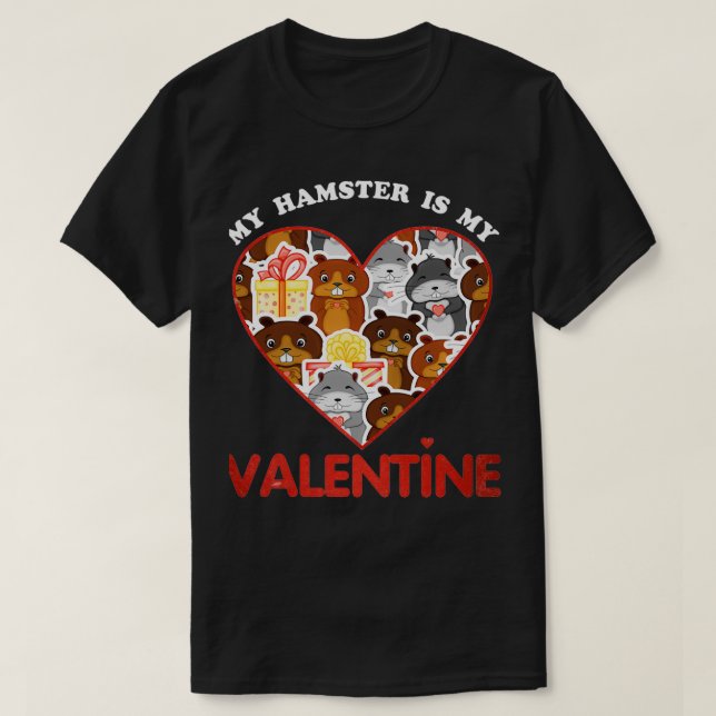 Camiseta Mi hámster es mi amante de Valentine Hamster (Diseño del anverso)