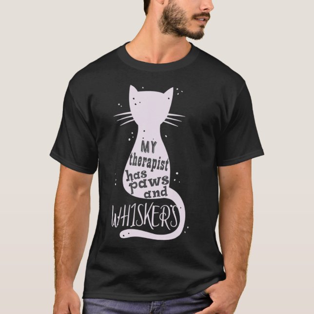 Camiseta Mi Herapista Tiene Paws Y Whisker Cat Kitten Mom W (Anverso)