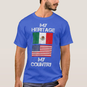 Camiseta Mi herencia mi país México-Americano