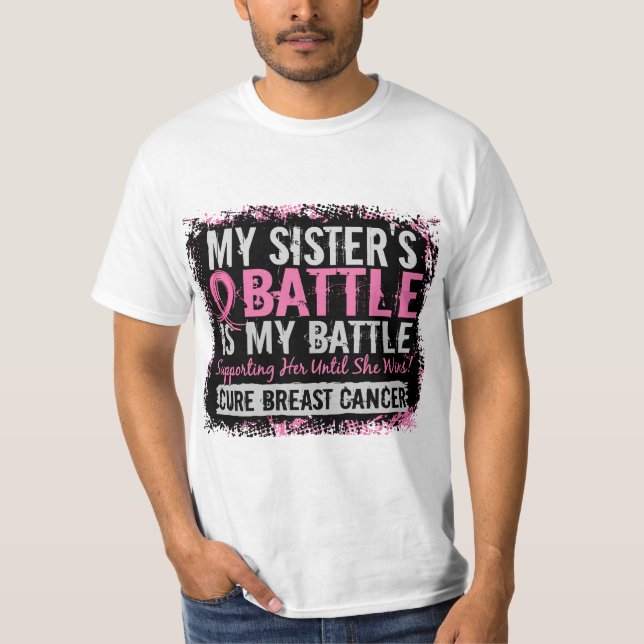 Camiseta Mi hermana del cáncer de pecho demasiado 2 de la (Anverso)