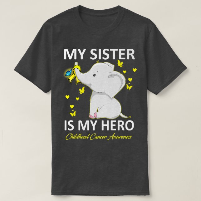 Camiseta Mi hermana es mi heroína conciencia sobre el cánce (Diseño del anverso)