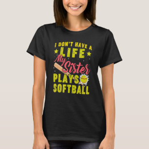 Camiseta Mi hermana juega al béisbol deportivo de Softball