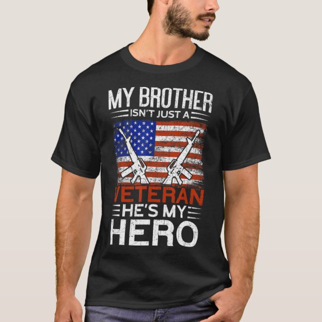 Camiseta Mi Hermano Es Mi Héroe Orgulloso Brot Veterano Est (Anverso)