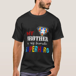 Camiseta Mi Hermano Es Mi Superhéroe Favorito Autismo Aware