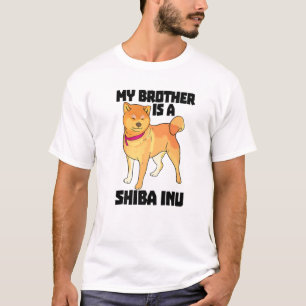Camiseta Mi Hermano Es Shiba Inu Mujeres Graciosas Cazando 