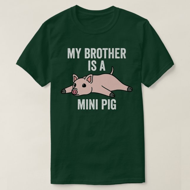 Camiseta Mi Hermano Es Un Mini Mascota De Cerdo Premium (Diseño del anverso)
