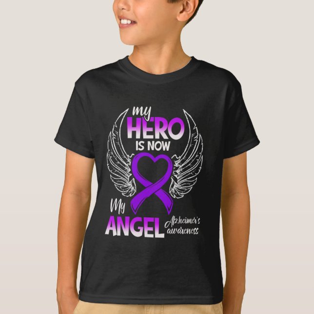 Camiseta Mi héroe ahora es la conciencia de mi ángel Alzhei (Anverso)