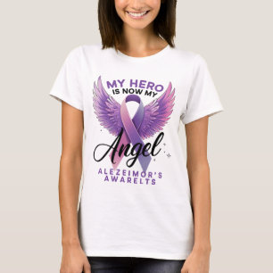 Camiseta Mi héroe ahora es la conciencia de mi ángel Alzhei