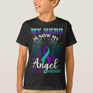 Camiseta Mi héroe ahora es mi ángel Suicidio Turquesa S