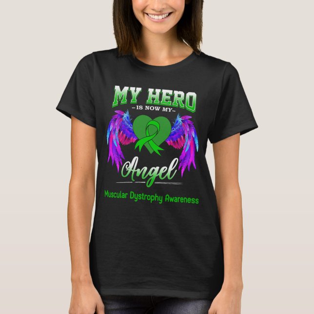 Camiseta Mi Héroe Ahora Es Mi Distrofia Muscular Ángel (Anverso)