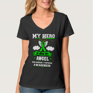 Camiseta Mi Héroe Ahora Es Mi Linfoma Ángel No Hodgkin Verd
