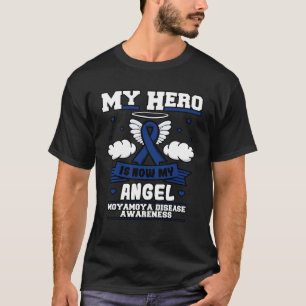 Camiseta Mi héroe es ahora mi ángel cerebrovascular Moyamoy