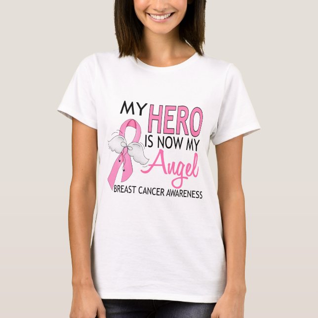 Camiseta Mi héroe es mi cáncer de mama de ángel (Anverso)