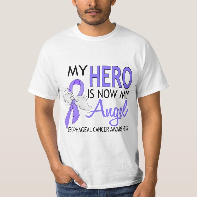Camiseta Mi héroe es mi cáncer del esófago del ángel (Anverso)