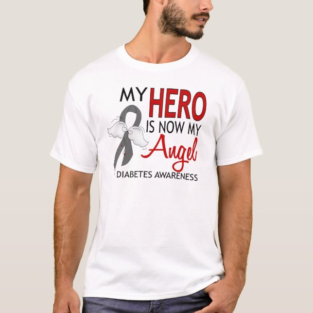 Camiseta Mi héroe es mi diabetes del ángel (Anverso)