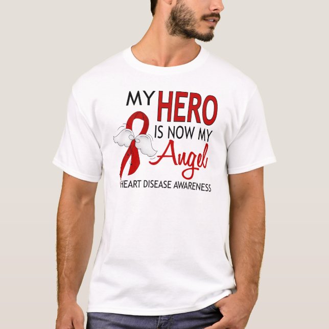Camiseta Mi héroe es mi enfermedad cardíaca del ángel (Anverso)
