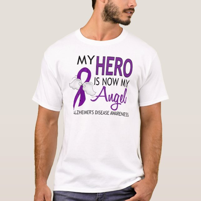 Camiseta Mi héroe es mi enfermedad de Alzheimer del ángel (Anverso)